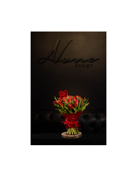 Ramo de TULIPANES ROJOS